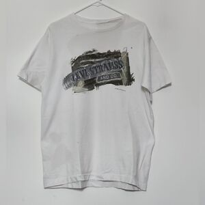 Vintage 90s Levi Strauss & Co. 1990 Graphic Single Stitch White T-Shirt